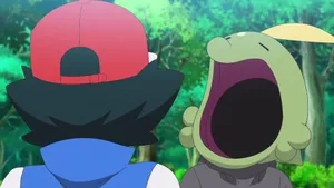 Ash Facing Gulpin Wallpaper