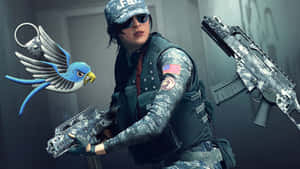 Ash From Rainbow Six Siege In Action Wallpaper