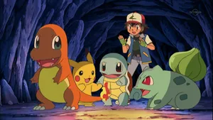 Ash With The Pokémon's Hd Wallpaper
