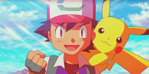 Ashand Pikachu Victory Pose Wallpaper