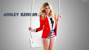 Ashley Benson In Red Coat Wallpaper