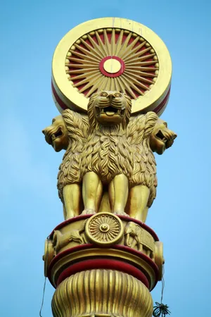 Ashoka Pillar Emblem Blue Sky Wallpaper
