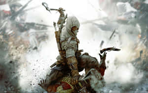 Assassin Connor Kenway In Action Wallpaper