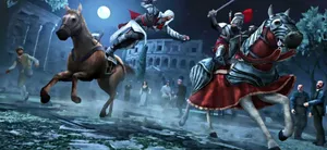 Assassin's Creed Brotherhood Characters In Intense Action Wallpaper