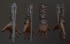 Assassin's Creed Character Displaying Hidden Blades Wallpaper