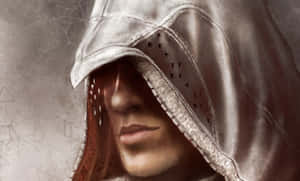 Assassin's Creed Ezio Standing On The Edge Of A Rooftop With An Intense Gaze Wallpaper