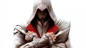 Assassin's Creed Hero Wielding Dual Hidden Blades Wallpaper