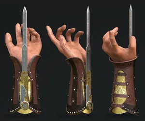 Assassin's Creed Hero Wielding Hidden Blades Wallpaper