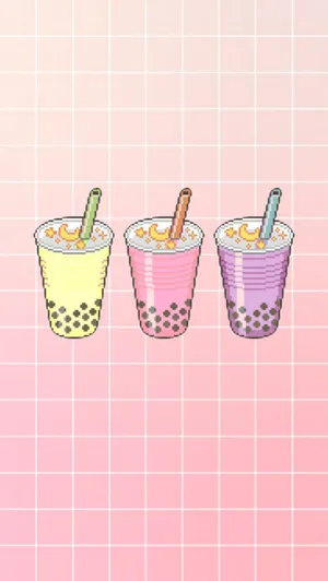 Assorted Boba Tea Illustration Wallpaper