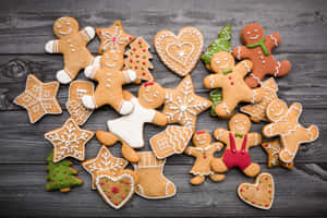 Assorted Christmas Gingerbread Cookies Wallpaper