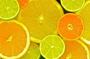 Assorted Citrus Slices Background Wallpaper