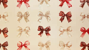 Assorted Color Bows Pattern Wallpaper