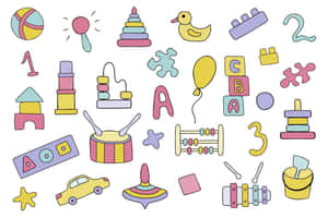 Assorted Educational Toys Illustration Wallpaper