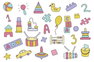 Assorted Educational Toys Illustration Wallpaper