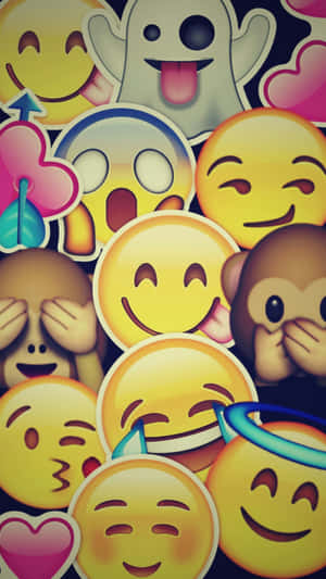 Assorted Emoji Expressions Collage.jpg Wallpaper