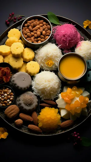 Assorted Indian Sweetsand Snacks Wallpaper