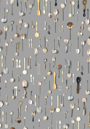 Assorted Spoons Pattern Wallpaper