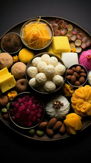 Assorted Sweetsand Snacks Platter Wallpaper