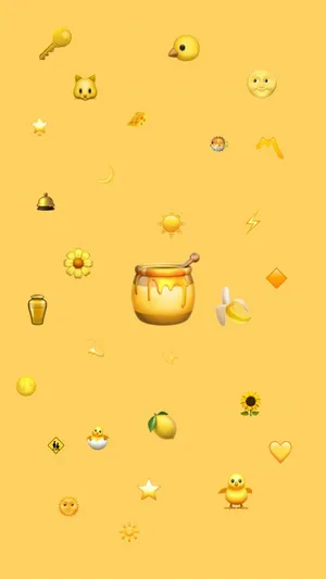 Assorted Yellow Emoji Collection Wallpaper