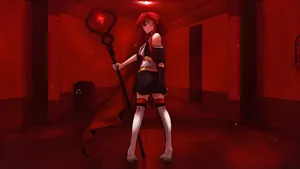 Asteria Red Room Scene Wallpaper