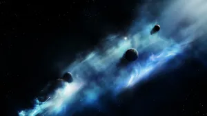 Asteroid Belt In Space Wallpaper