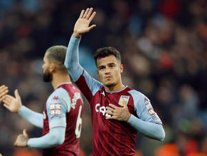 Aston Villa's Coutinho Waving Wallpaper