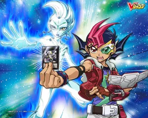Astral From Yu-gi-oh! Zexal In A Stunning Cosmic Background Wallpaper