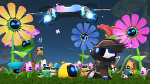 Astro Bot Adventure Characters Wallpaper