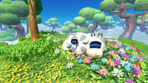 Astro Bot Forest Exploration Wallpaper