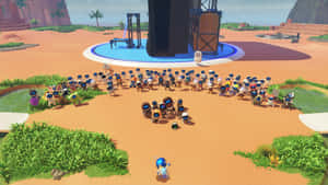 Astro Bot Gathering Scene Wallpaper