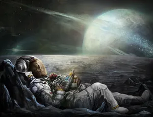 Astronaut Admires The Beauty Of The Universe Wallpaper