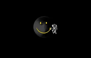Astronaut Aesthetic Smiley Moon Wallpaper