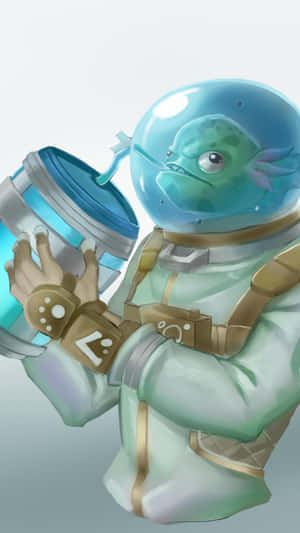 Astronaut Fish With Chug Jug Wallpaper