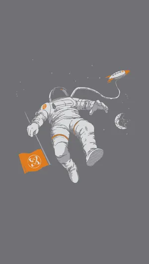 Astronaut In Gray Space Wallpaper