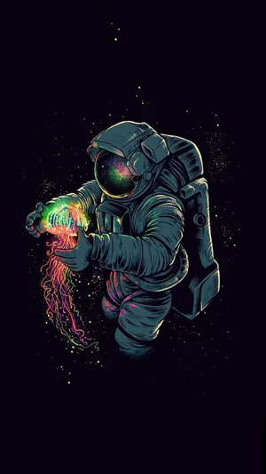 Astronaut In Space Aesthetic Drawing Wallpaper