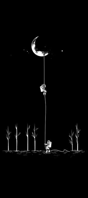 Astronaut Moon Climb Wallpaper