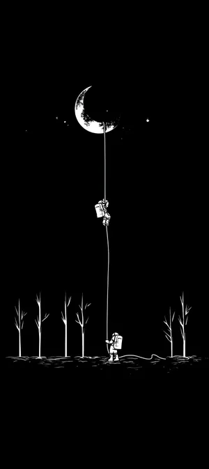 Astronaut Moon Climb Wallpaper