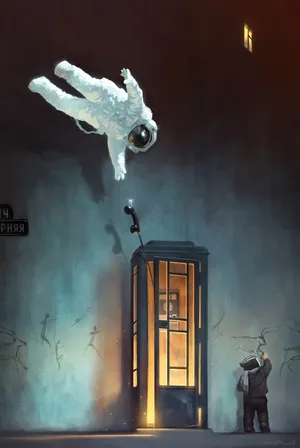 Astronaut Phone Hd Illustration Wallpaper