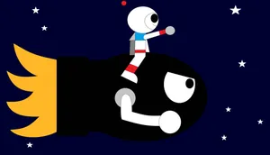 Astronaut Riding Bullet Bill Wallpaper