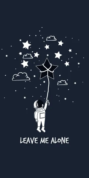 Astronaut Star Balloon Leave Me Alone Wallpaper
