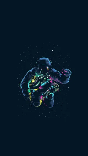 Astronaut Trippy Pop Art Phone Wallpaper