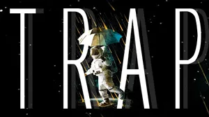 Astronaut Umbrella Trap Artwork Wallpaper