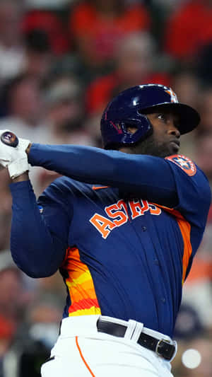 Astros Player Swinging Bat Wallpaper