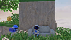 Astros Playroom Cute Robot Characters Wallpaper