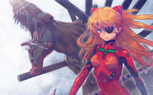 Asuka Langley Soryu In Battle Stance Wallpaper