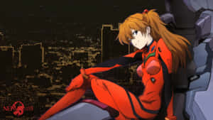 Asuka Langley Soryu In Her Iconic Plugsuit Wallpaper