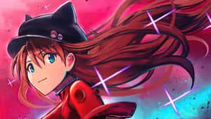 Asuka Langley Soryu In Vibrant Colors Wallpaper