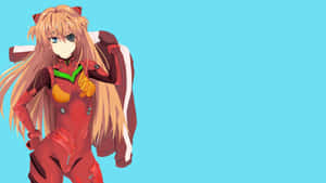 Asuka Langley Soryu - The Fierce Pilot In Action Wallpaper