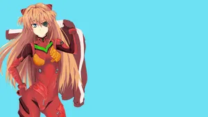 Asuka Langley Soryu - The Fierce Pilot In Action Wallpaper