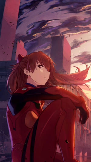 Asuka Soryu Evangelion Phone Wallpaper